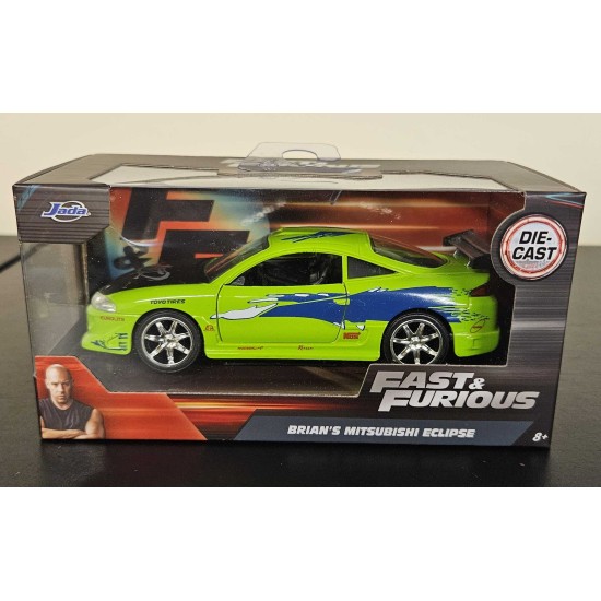 JADA 1/32 BRIANS MITSUBISHI ECLIPSE FAST AND FURIOUS GREEN 97609 - BOX CREASED JADA 1/32 BRIANS MITSUBISHI ECLIPSE FAST AND FURIOUS GREEN 97609 - BOX CREASED