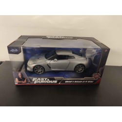 1/24 2009 NISSAN SKYLINE GT-R FAST AND FURIOUS SILVER JAD97212 BOX/PAINT DAMAGE