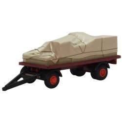 1/76 CANVASSED TRAILER MAROON/RED