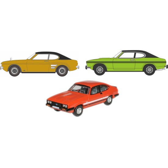 1/76 3 PIECE FORD CAPRI SET MK1/MK2/MK3