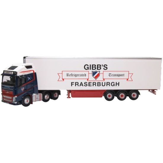 1/76 VOLVO FH4 GXL FRIDGE TRAILER GIBBS OF FRASERBURGH 1/76 VOLVO FH4 GXL FRIDGE TRAILER GIBBS OF FRASERBURGH