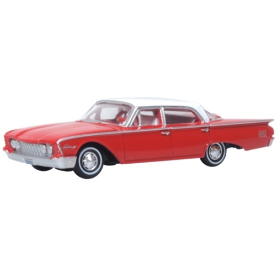 1/87 1960 FORD FAIRLANE SEDAN 500 TOWN MONTE CARLO RED/WHITE 87FF60001