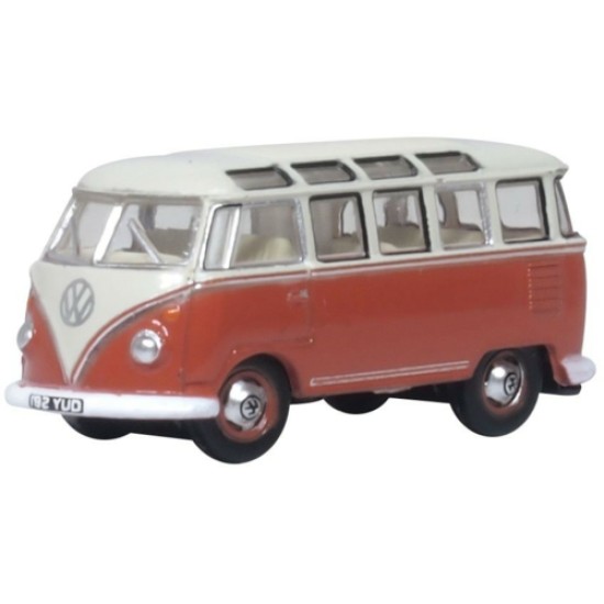 N GAUGE VW T1 SAMBA BUS SEALING WAX RED/BEIGE GREY NVWS001